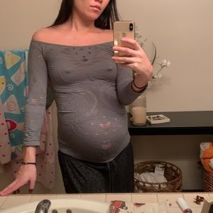 Eucalyptus sage green colored intimately free people off shoulder knit